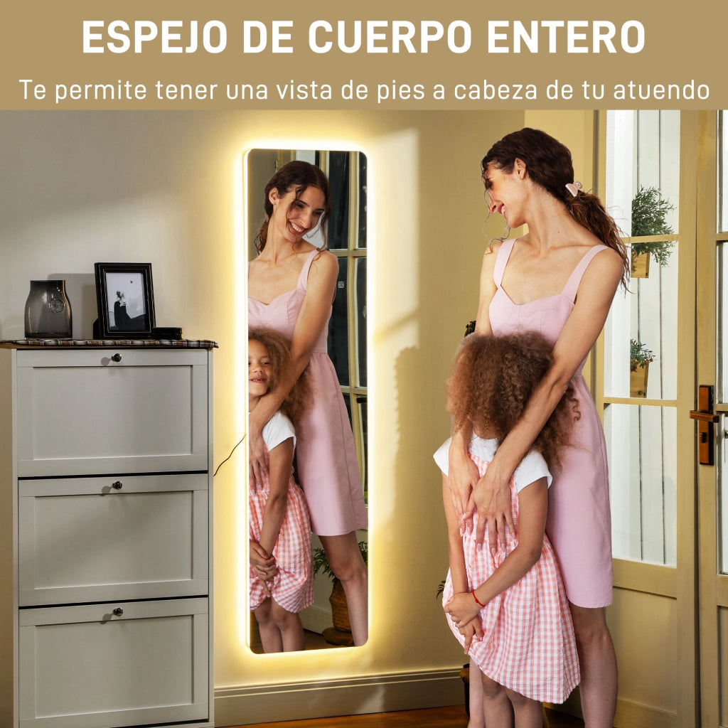 Specchio con Luce LED ¨C Zephmum ¨C Bianco 150x40 cm