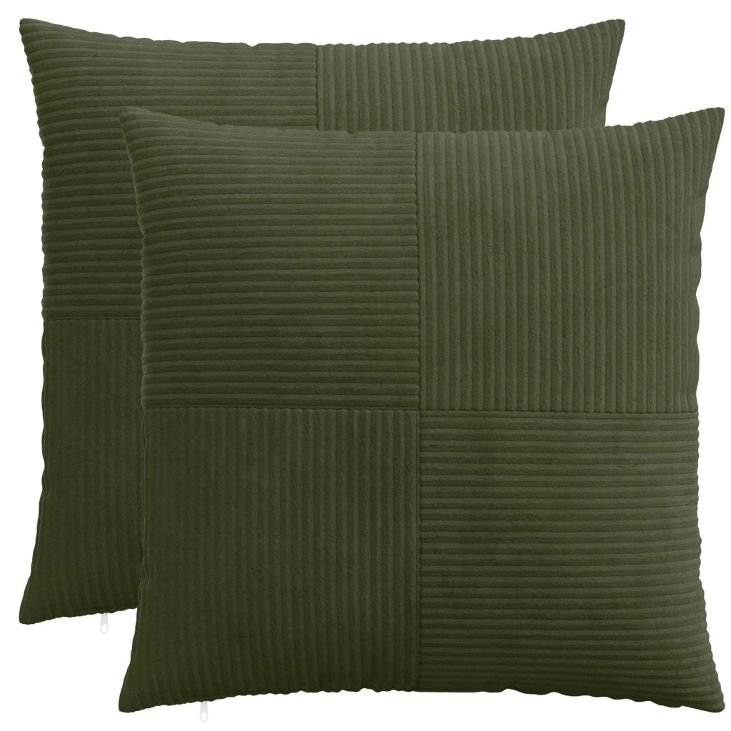 Federa 2 pcs ALMELO Verde 60 x 60 cm corduroy 915417