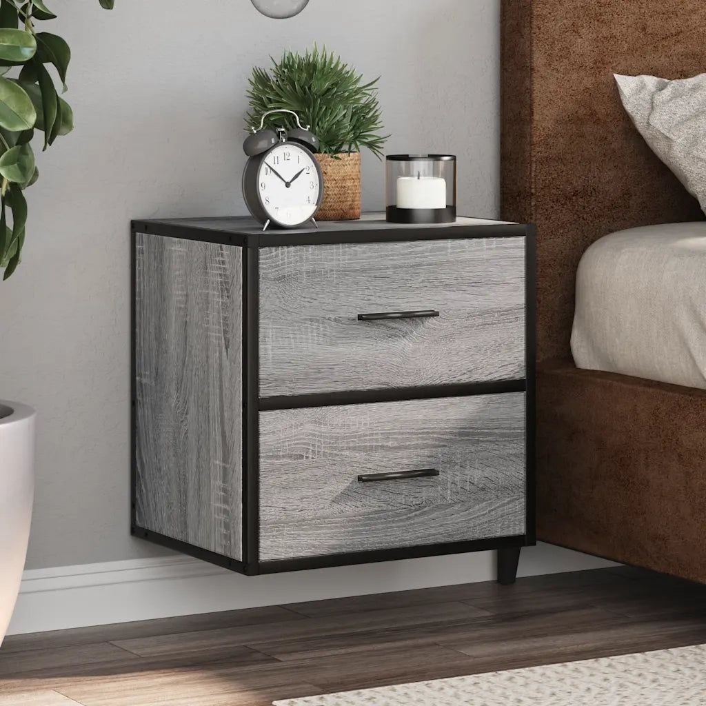 Comodini a Muro 2 pz Grigio Sonoma 40x31x39,5 cm 848731