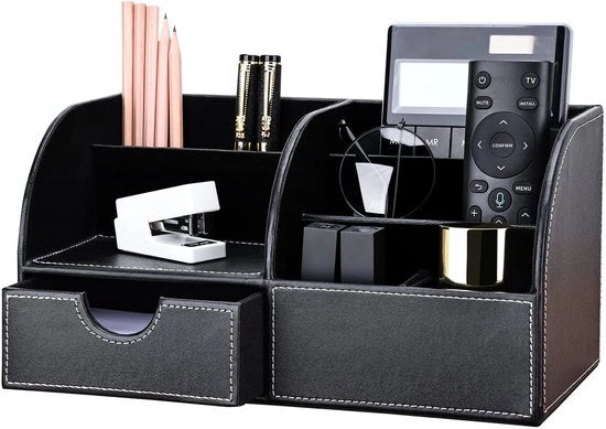 Organizzatore per ufficio - 6 Compartimenti - Materiale PU - Arredamento per ufficio - Scatola di archiviazione - Costruzione solida - Progetto di design elegante