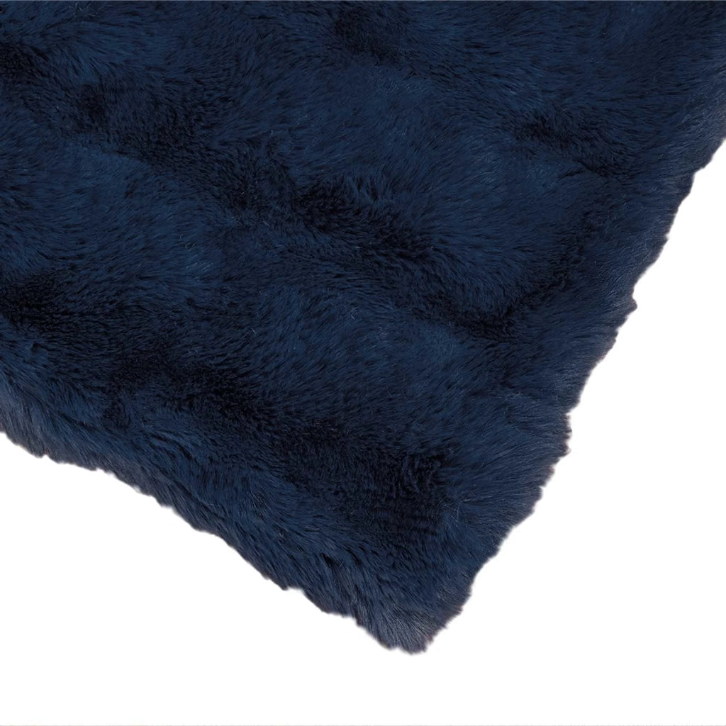 Coperta antiscivolo in finta di coniglio Olite 4 pcs Blu Marino