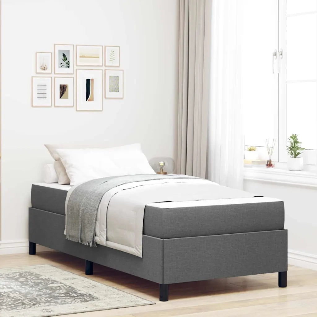 Letto a molle Grigio scuro 100 x 200 cm Tessuto 3398837