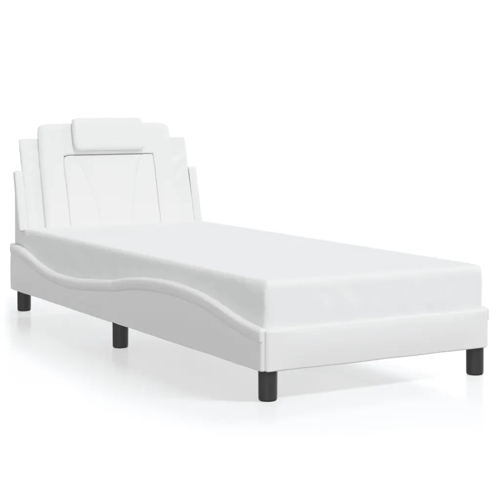 Letto singolo | Letto per adulti | Giroletto Viana con LED senza Materasso Bianco 90x190 cm