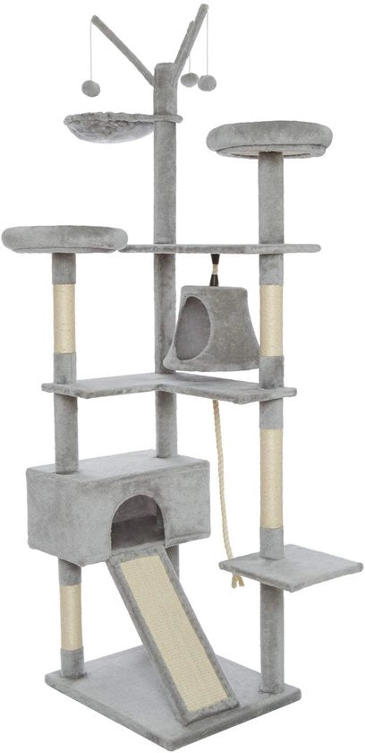 Cat Tree - 210 cm - 6 livelli - Grigio chiaro