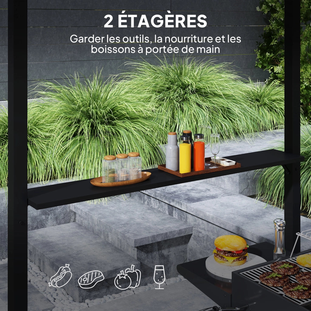 Tettoia Barbecue ¨C Minimal ¨C Nero 244x184x258 cm