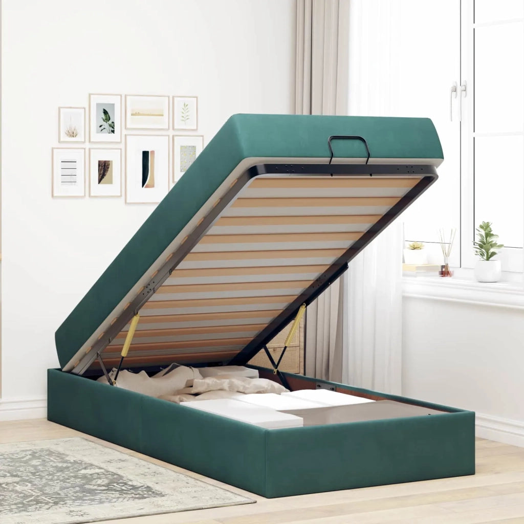 Struttura letto con materasso 2 pcs-Giroletto Verde Velluto