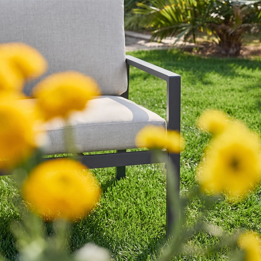 Salotto da giardino in alluminio, 4 posti, antracite