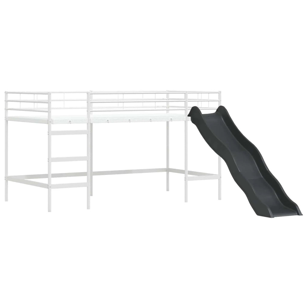 Letto loft per bambini con scivolo Bianco e Antracite 42020786