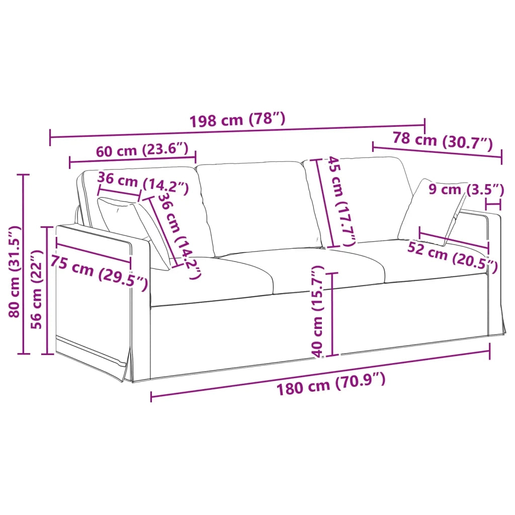 Set di divani 2 pcs Blu 198 x 78 x 80 cm Velluto 3407603