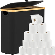Organizzatore per accessori da bagno in bambù con contenitore di stoccaggio