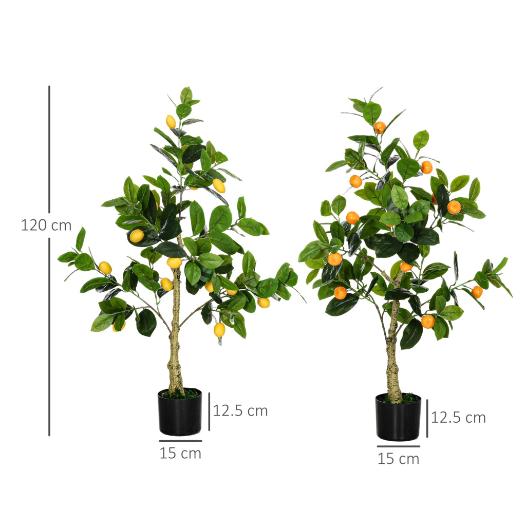 Set 2 Piante Artificiali Limone Arancia ¨C zephmum ¨C Vaso 120cm