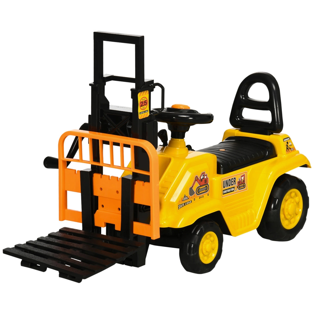 Trattore a Pedali per Bambini 3-4 Anni ¨C Xylo ¨C Giallo e Nero con Muletto 86x27.5x47.5 cm