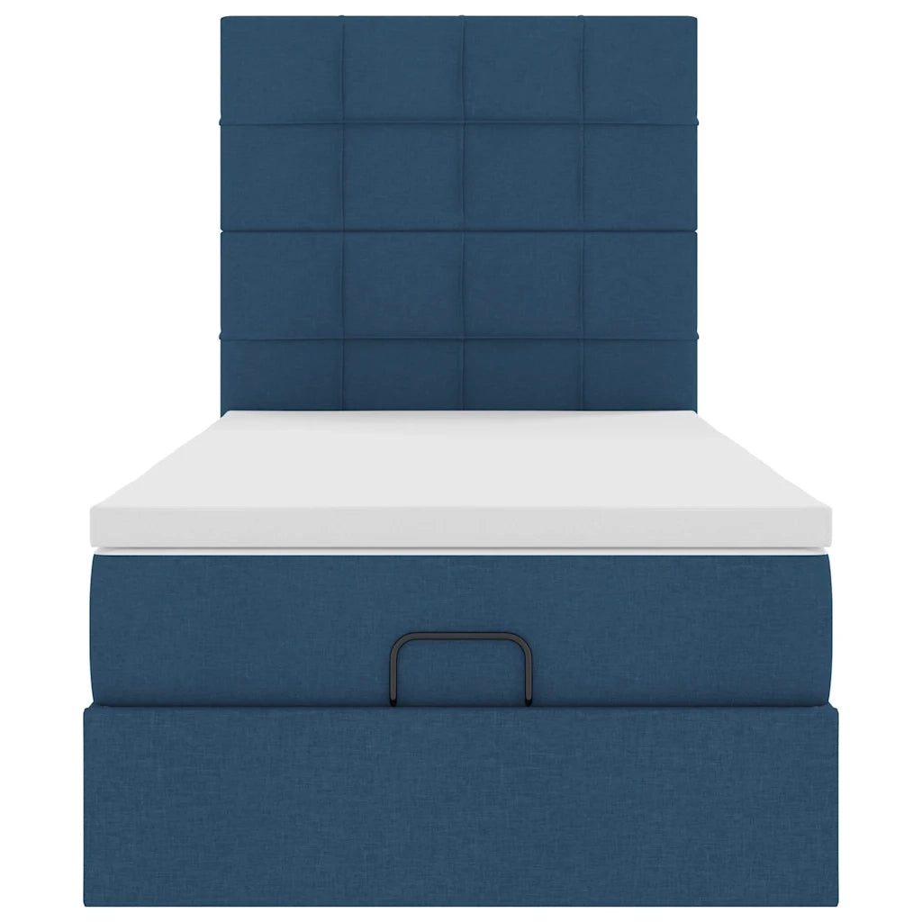 Pouf Letto con Materasso Blu 100x200 cm in Tessuto 3313139