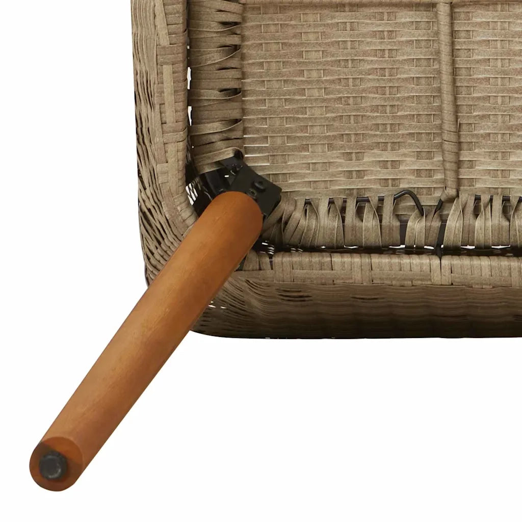 Set da Pranzo per Giardino con cuscino 7 pcs Beige polyrattan 3261629