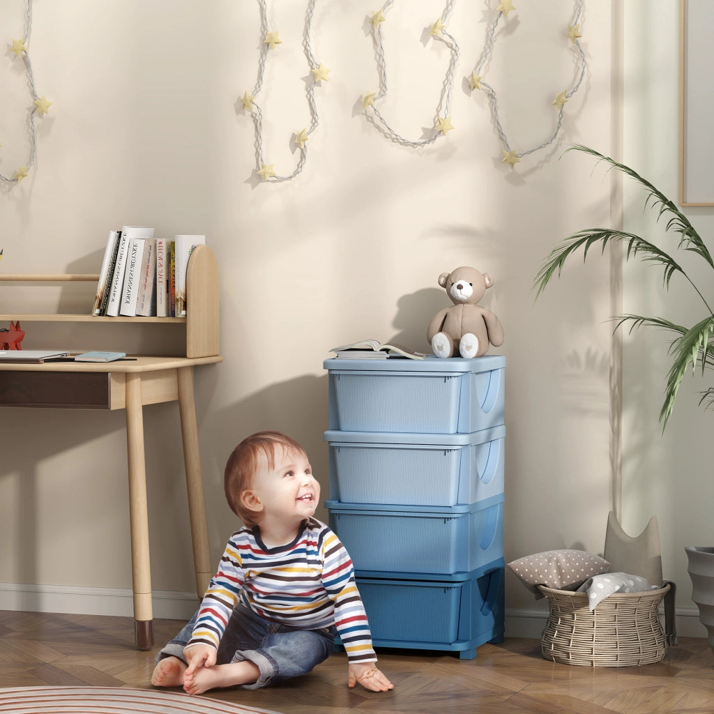 Contenitore per Bambini con 4 Cassetti ¨C Minimal ¨C Blu