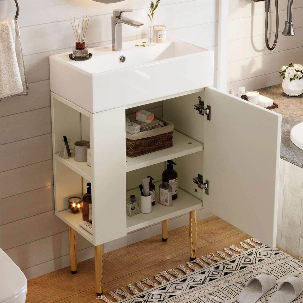 Mobile bagno con lavabo integrato; pannello tridimensionale; MDF; bianco