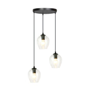 Lampadario Emibig ISTAR Premium 3xE27 in nero trasparente