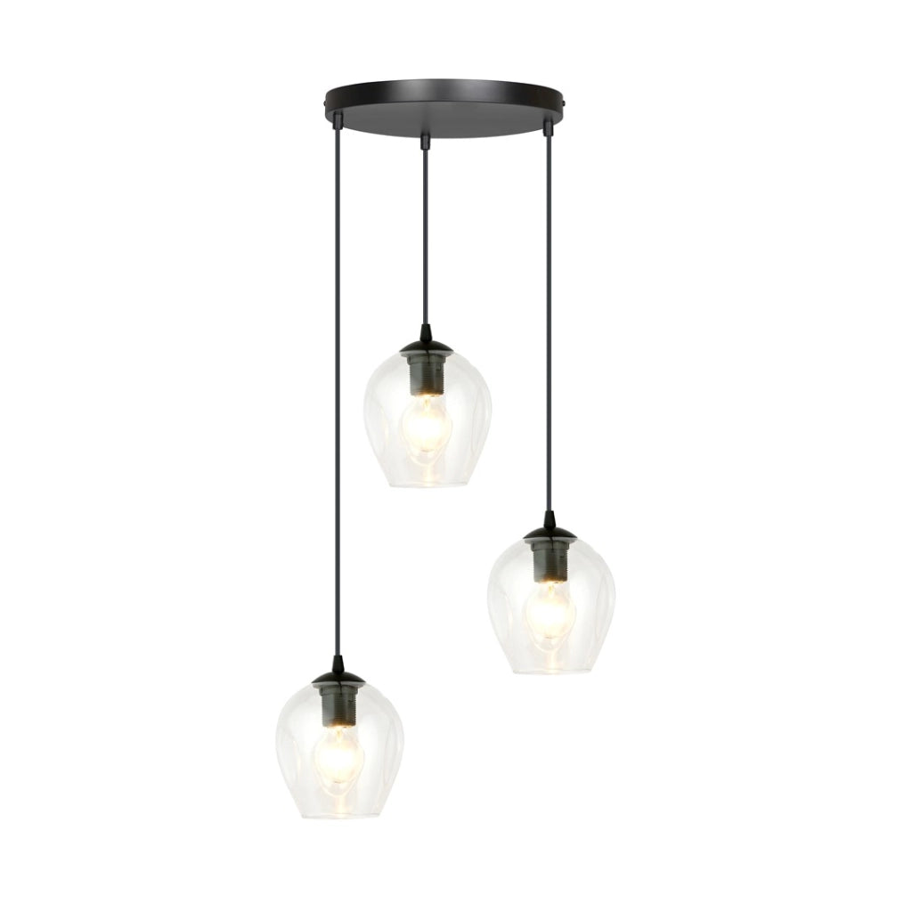 Lampadario Emibig ISTAR Premium 3xE27 in nero trasparente