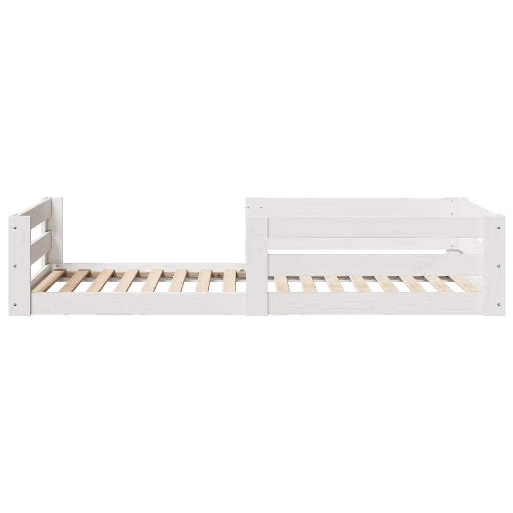 Letto senza Materasso-Struttura Letto Bianco 75x190 in Legno Massello di Pino 578259