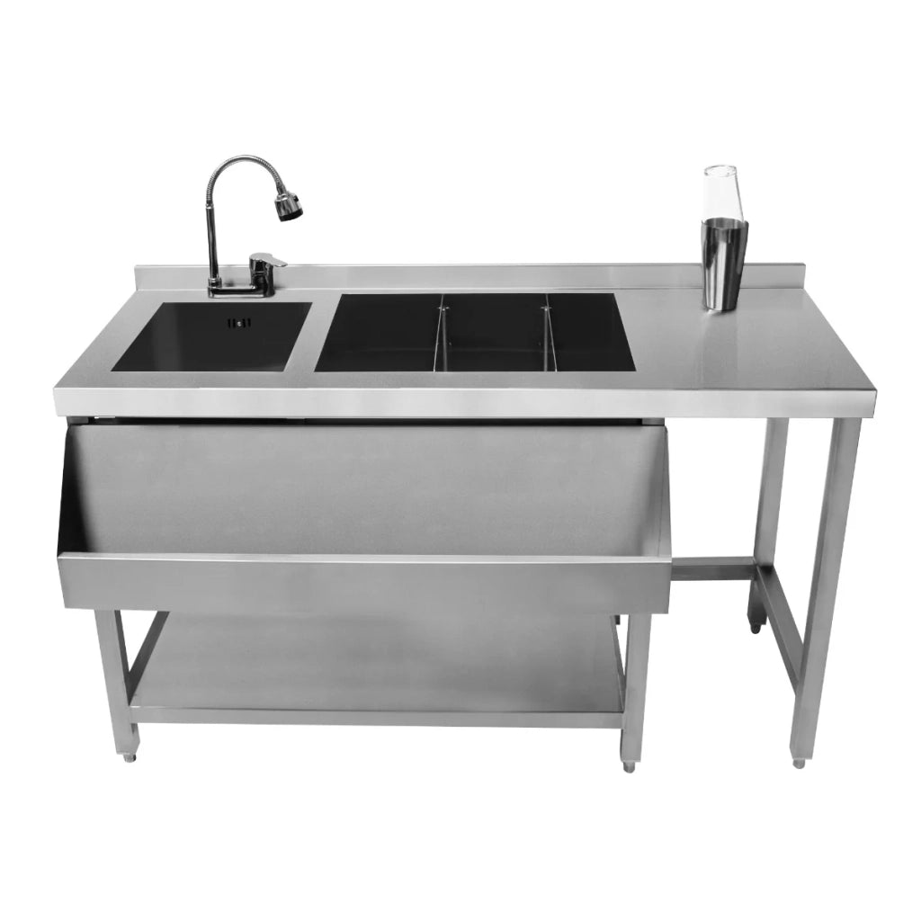 Cocktail Station Barman Postazione Bar Bancone Barman Pozzetto Ghiaccio Lavello