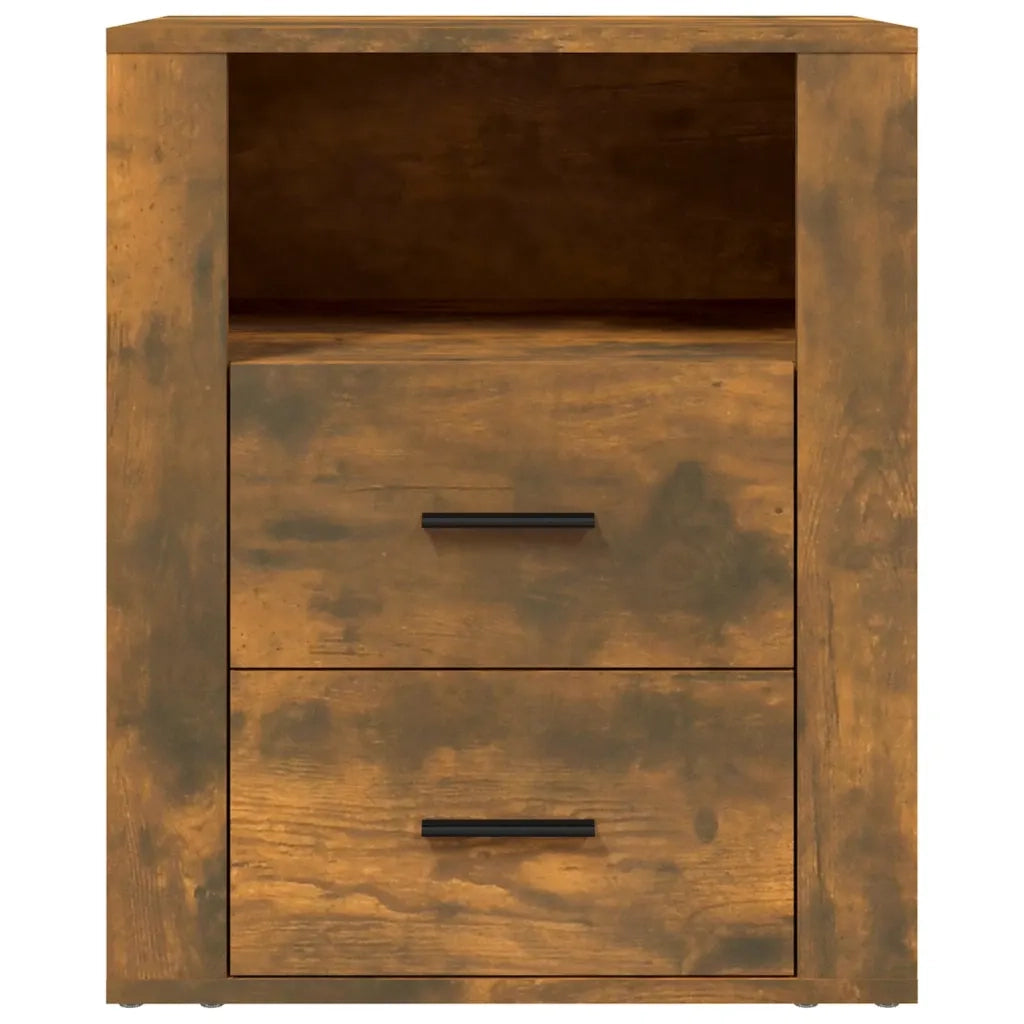 Comodino | Armadio da Notte | Mobiletto da notte Rovere Fumo 50x36x60 cm Legno Multistrato