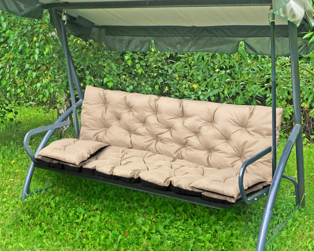 AIO FACTORY Set di cuscini da giardino 120x60x50 cm impermeabili beige