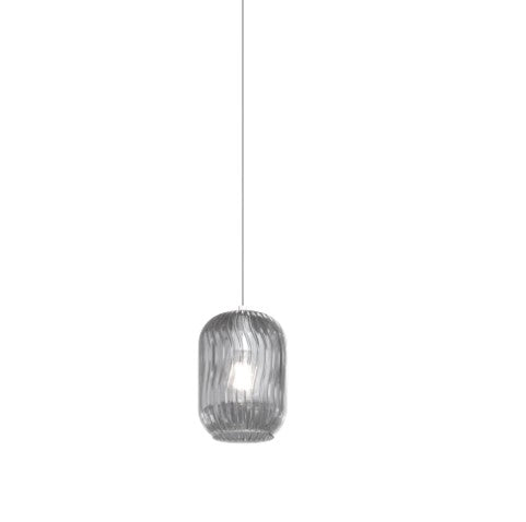 SOSPENSIONE CROMO 5 LUCI TONDA VETRI TR + AM + FU + VE + BL 1181CR-S5 T-MC