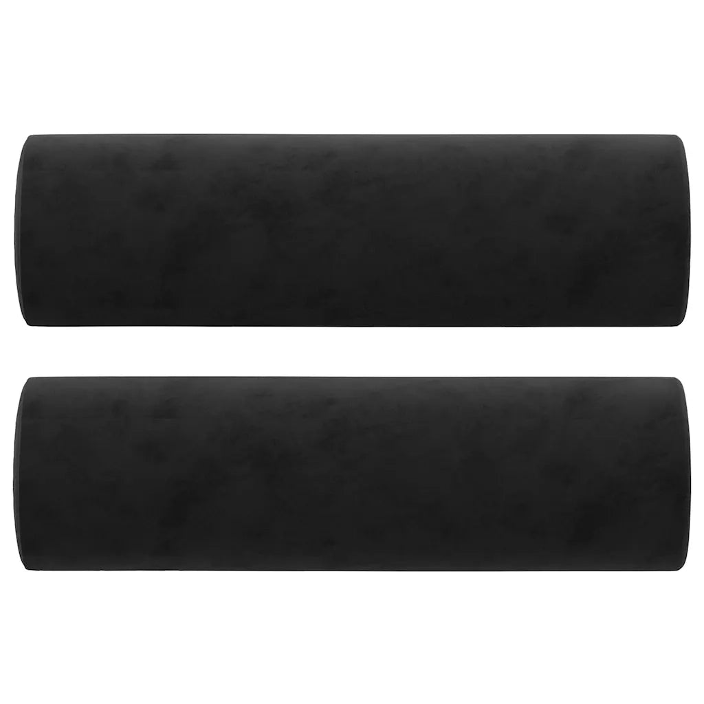 Divano | Divano da soggiorno | Sofa a 3 Posti con Cuscini Nero 180 cm in Velluto