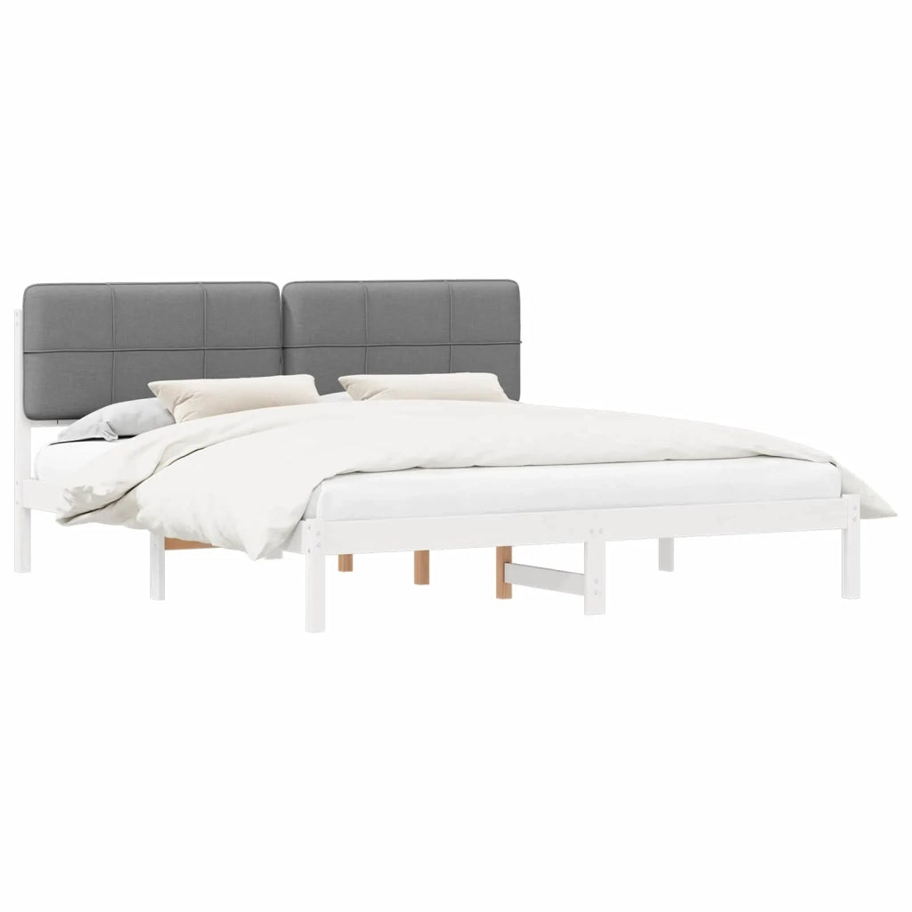 Letto con Testiera Rivestita-Struttura Letto con Testiera Nero 120 x 200 cm Pino massello 447643