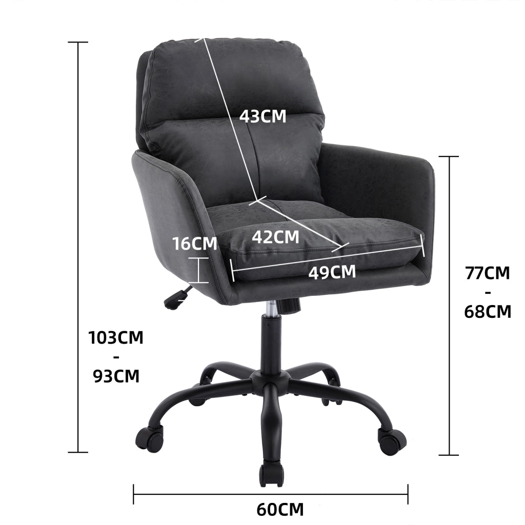 Sedia da Ufficio ¨C Xylo ¨C Similpelle Nera, Altezza Regolabile