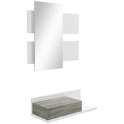 Mobile da Ingresso con Specchio e Cassetto ¨C Minimal ¨C Grigio e Bianco 75x75x35