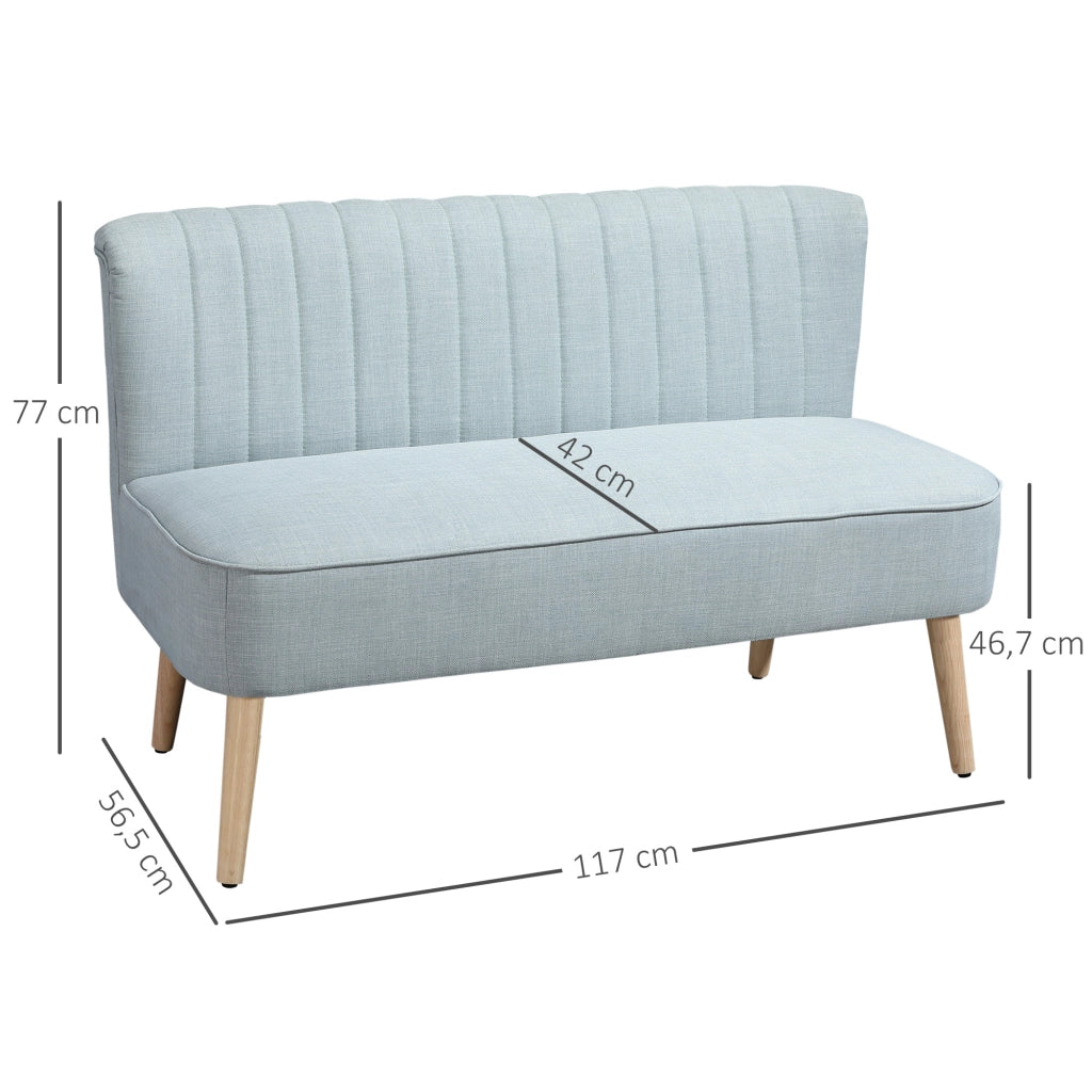 Divano 2 posti imbottito ¨C Xylo ¨C 117x56.5x77 cm, verde chiaro, tessuto antimacchia