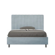 Letto una piazza e mezza contenitore imbottito 120x210 microfibra azzurro Agueda