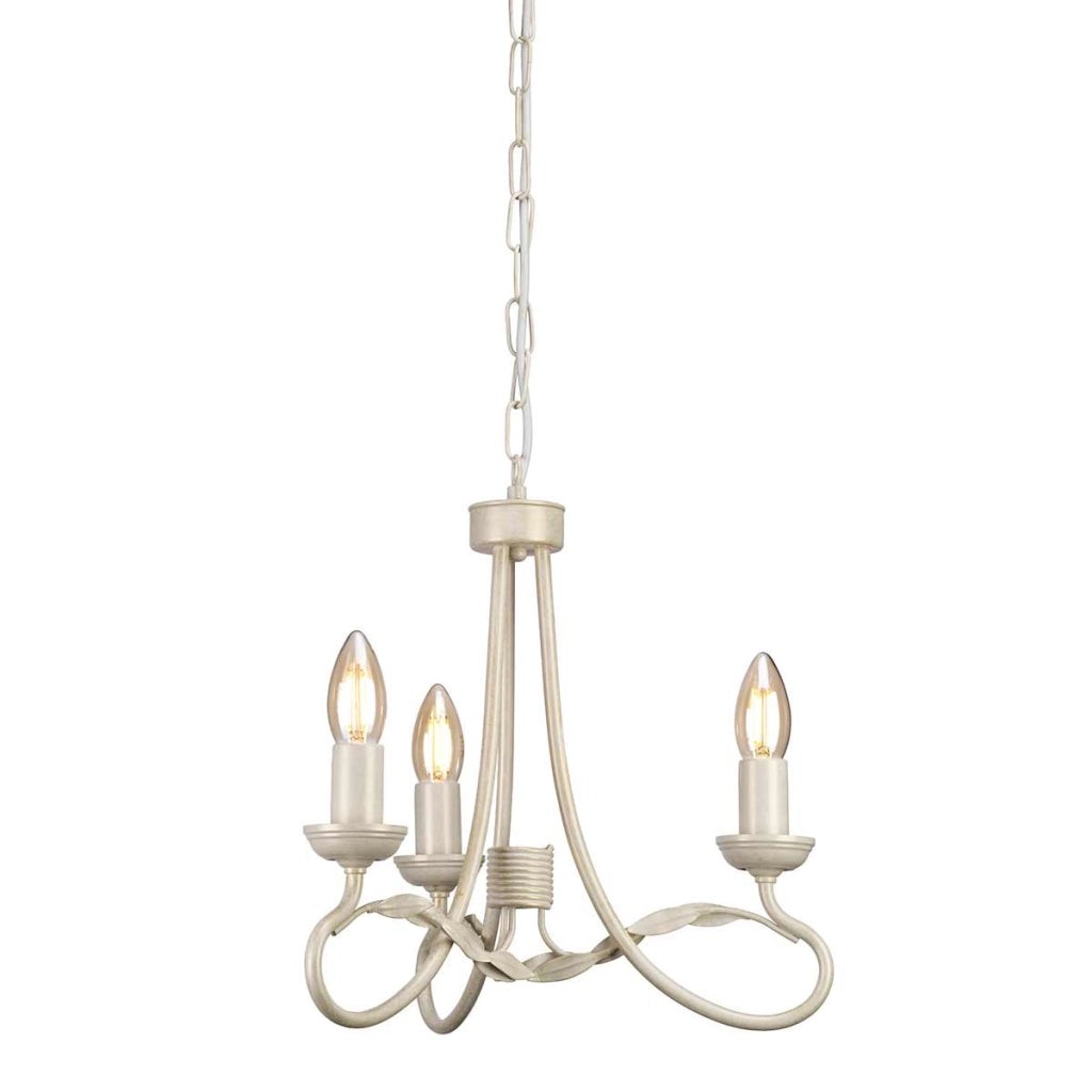 Lampadario candelabro Olivia Elstead avorio oro 3xE14