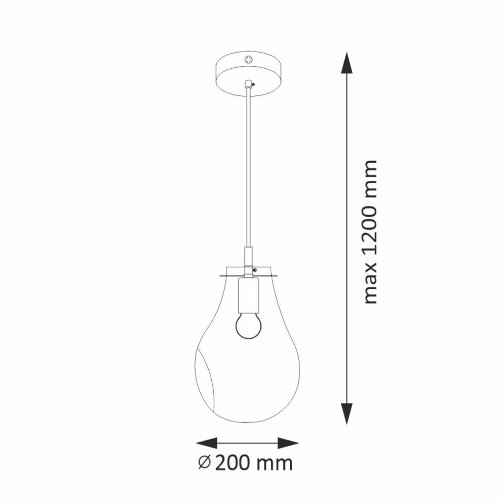 Lampada a sospensione Kimberly Ø20 nero/cromo E27 Polux