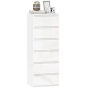 Comodino 6 Cassetti ¨C Minimal ¨C Bianco Lucido
