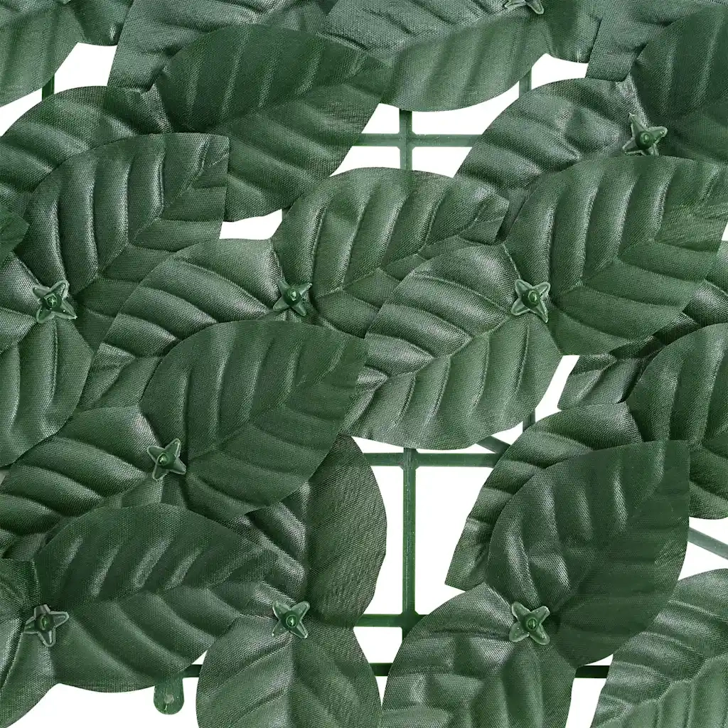 Paravento da Balcone-Pannello per balcone con Foglie Verde Scuro 400x150 cm