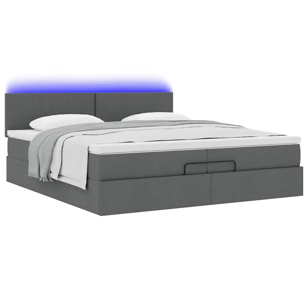 Struttura Letto Pouf con Materassi 200x200 cm in Tessuto 3312251