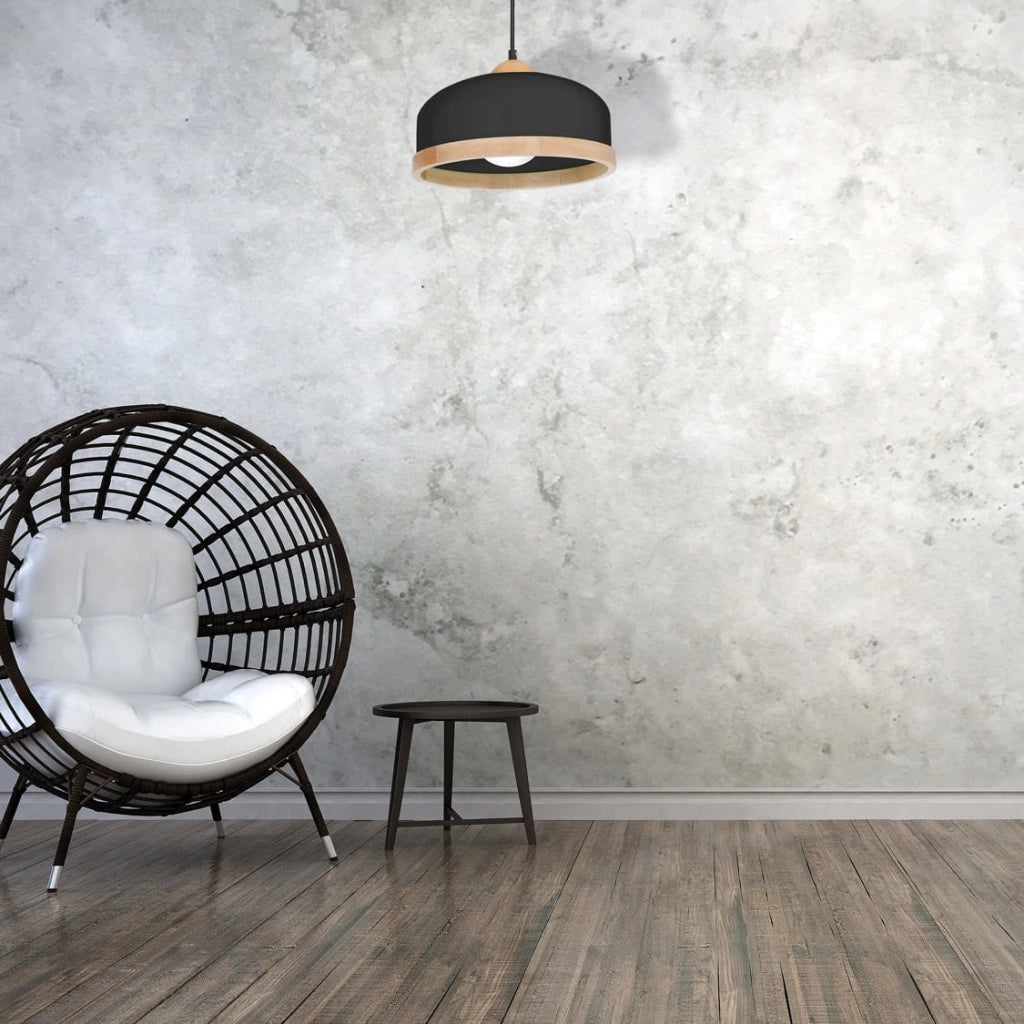 Lampada a sospensione Milagro Studio nera E27 Ø32cm