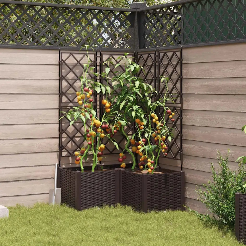 Vaso da giardino 3 pcs Marrone 80 x 80 x 143 cm Plastica 42002818