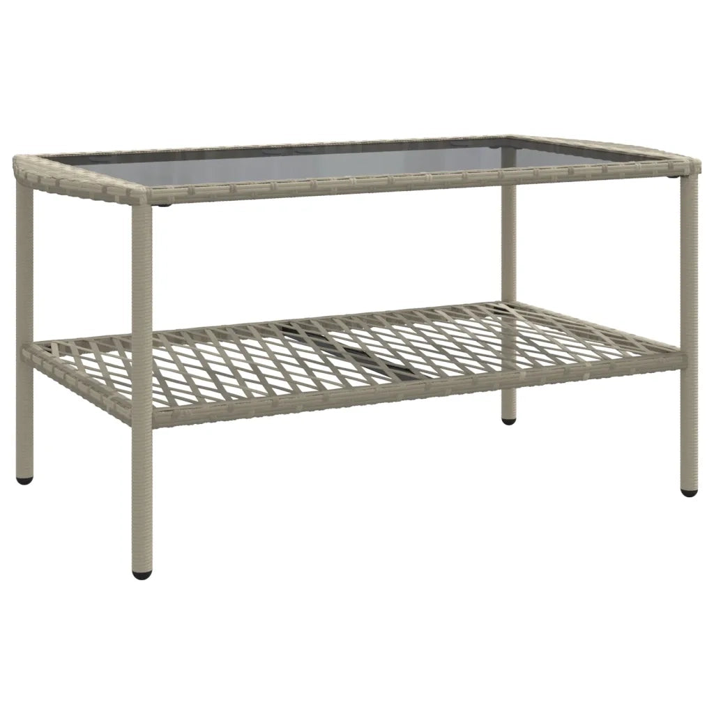 Set Divano da Giardino 4pz | Set Salotto da Giardino con Cuscini Grigio Chiaro Polyrattan