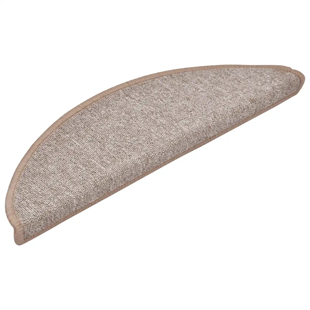 Tappetini per scale 30 pz 56x17x3 cm Marrone chiaro Semicircolari 3365735