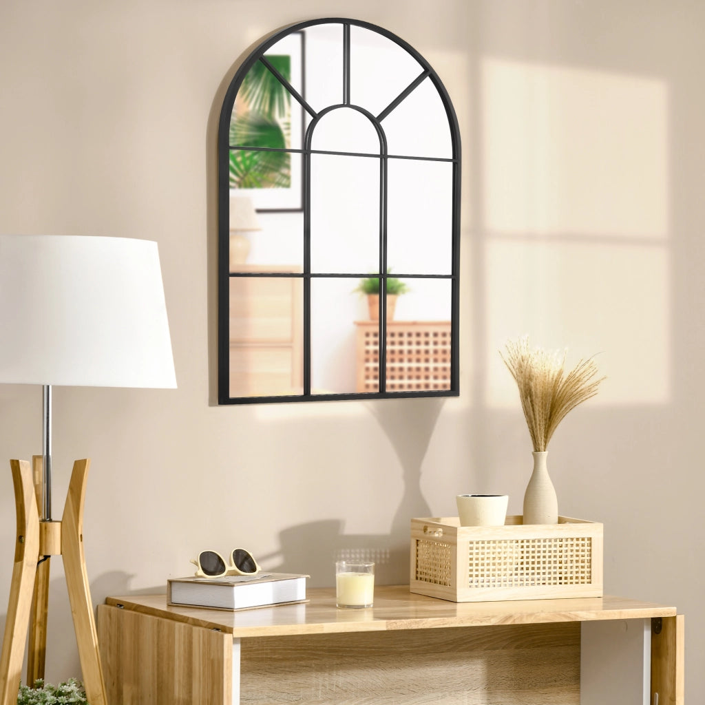 Specchio da parete ad arco ¨C Minimal ¨C Nero 91x60 cm
