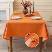 Tavolino con aspetto di lino, lavabile, impermeabile, per sala da pranzo, giardino, festa, matrimonio o casa, 140 x 180 cm - Arancione