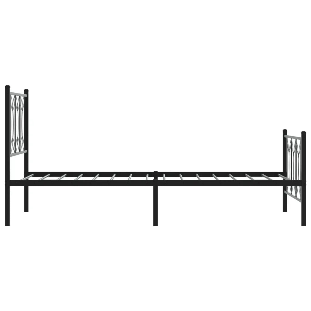 Giroletto con Testiera e Pediera Metallo Nero 80x200 cm 376137