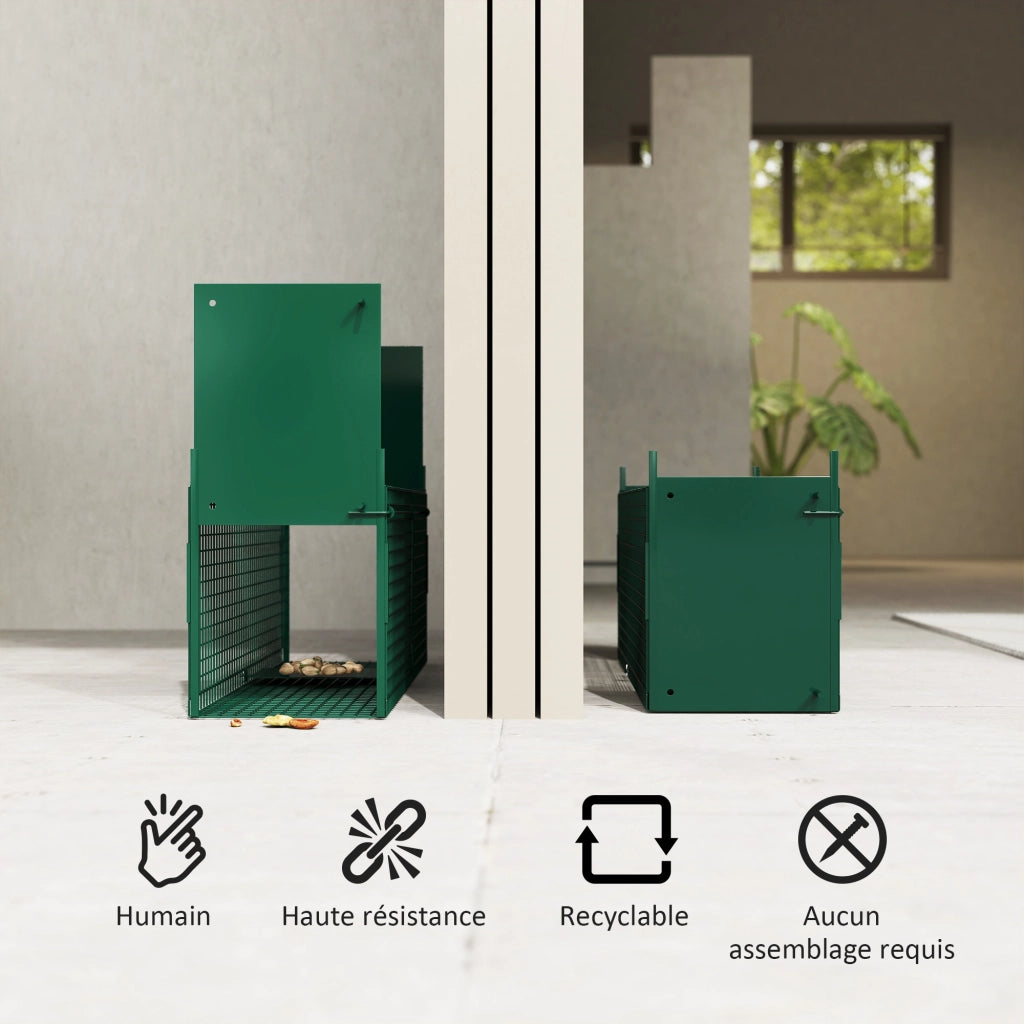 Gabbia Cattura Animali Vivi ¨C Xylo ¨C 60x18x20cm Verde Metallo 2 Entrate