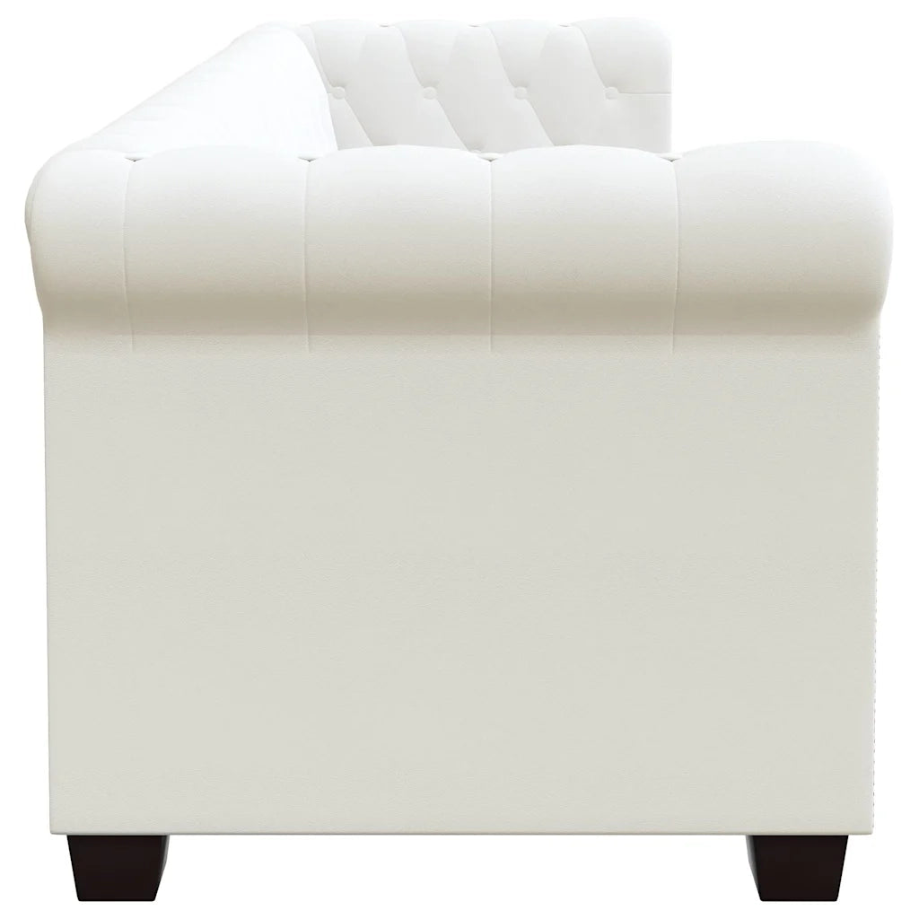 Divani Chesterfield a 2 Posti e a 3 Posti in Similpelle Bianco
