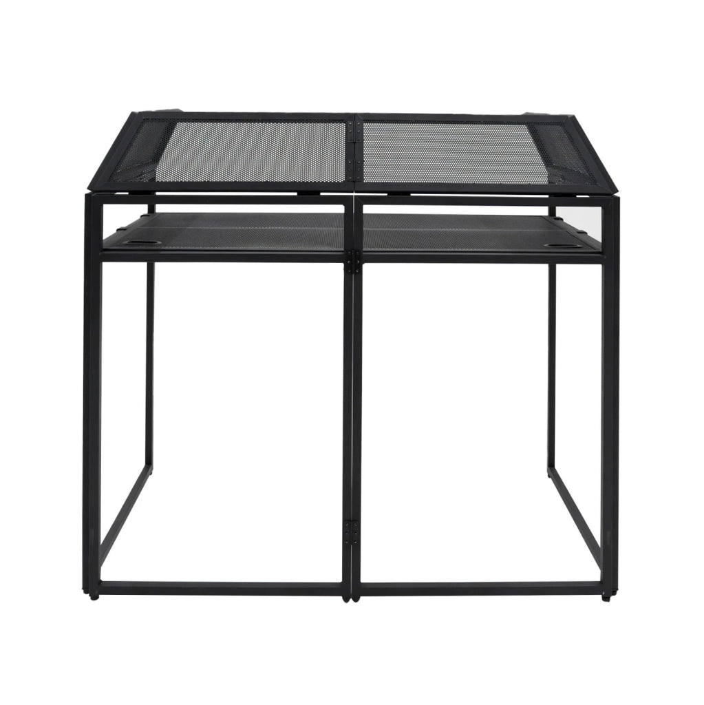 Booth DJ Professionale Pieghevole con Ripiano per Mixer, Coperture e Borsa