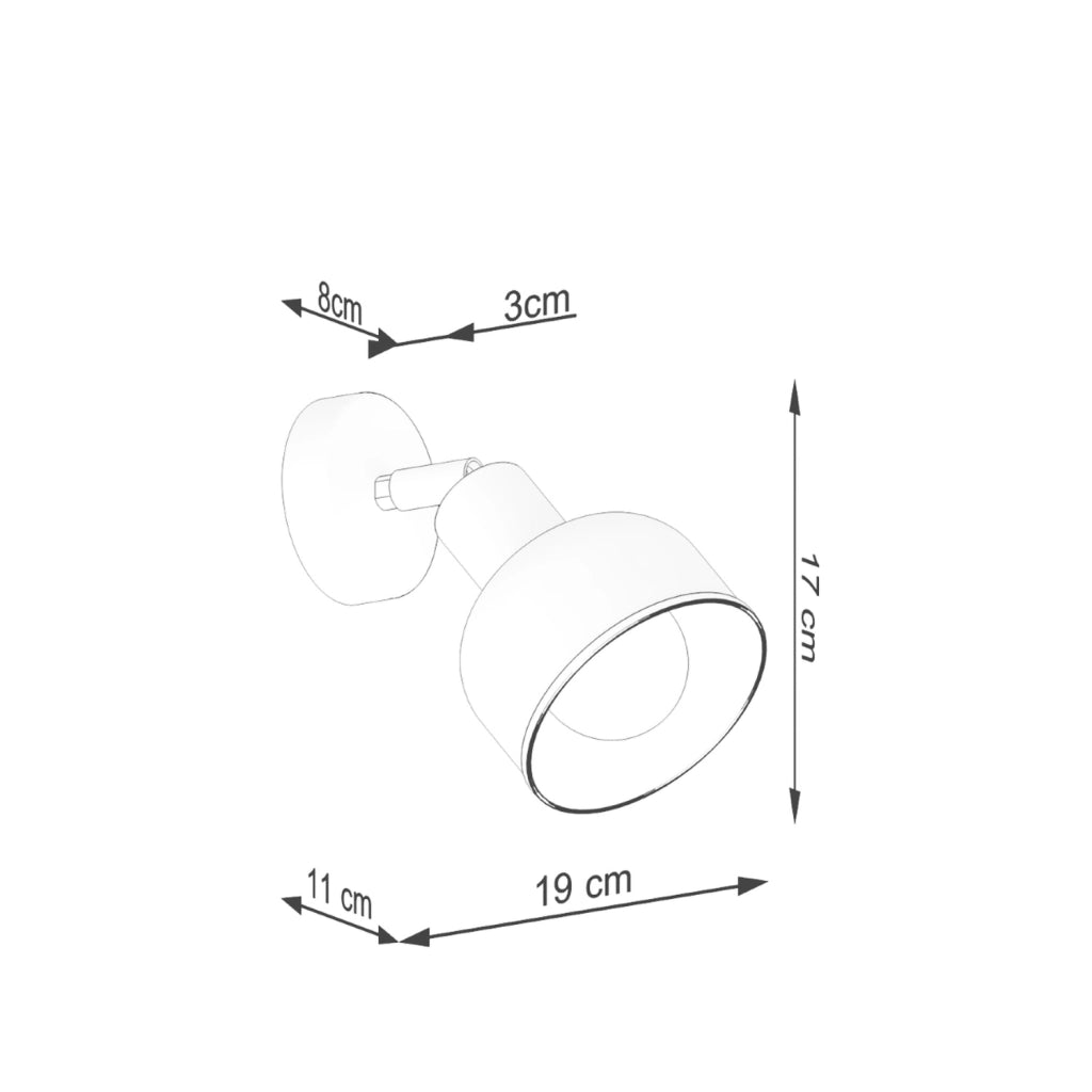 Applique Pure Lume KORSSO bianca cupola E27 15W lettura