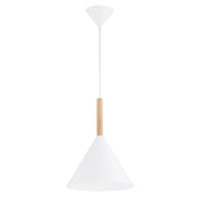 Lampada a sospensione moderna bianca cono E27 15W FUKS Alfa